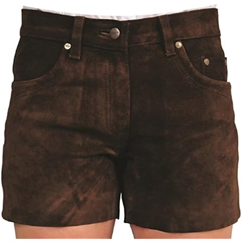 Damen Trachten Lederhose - kurz 5 Pocket -Wild Leder-Trachtenlederhose Cover