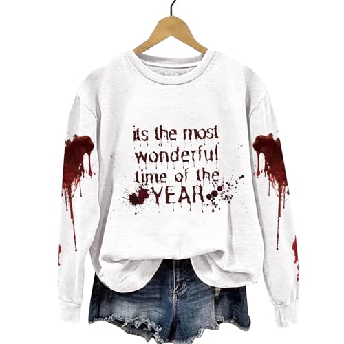 Sweat-shirt d'halloween blanc taille L pour vos soirées décontractées d'automne - 2