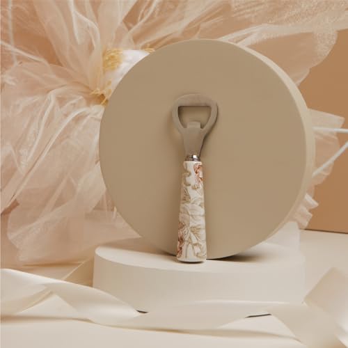 Apribottiglie Tagliapizza Decorati Claraluna 2025 bomboniera Idea Regalo Matrimonio Anniversario promessa (Decoro Rose, Apribottiglie h.13,5 cm)