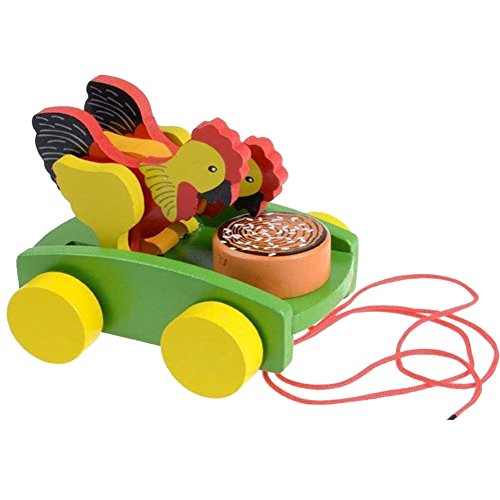 AxiEr Children Wooden Rooster Pull Carts Preschool Toddler Toy - //coolthings.us