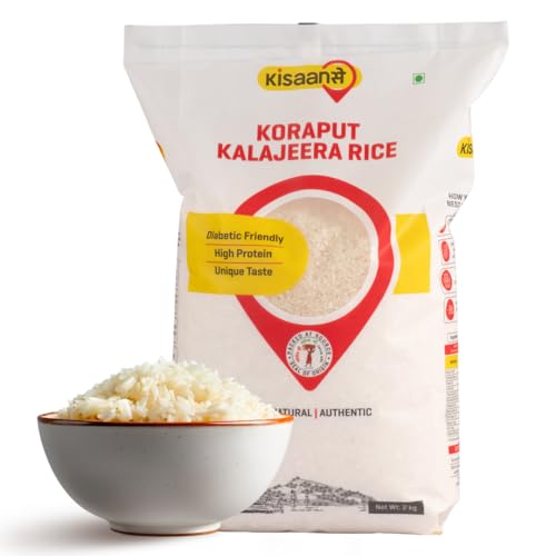 Image of KisaanSay Koraput Kalajeera Rice 2KG | Diabetic Friendly | Low GI I Low Sugar I Non GMO I Tribal Grown I Aromatic I Tasty