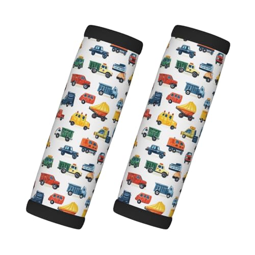 2 Pcs Luggage Handle Wraps for Suitcase - Fashion Cartoon Car Print Luggage Handle Covers, Suitcase Tags Identifiers for Suitcases, Travel Essentials for Flying Accessories