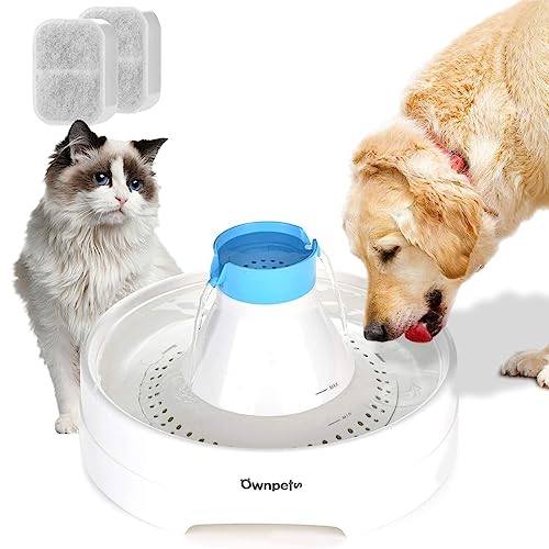 Ownpets Pet Water Fountain,Large 3L/102oz Automatic Dog Water Fountain Super Quiet Water Dispenser for Multiple Cats and Dogs with 2 Packs of Replacement Filters