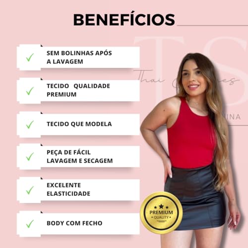 Body Feminino Regata Suplex Forrada Moda Blogueira Verão (BRANCO, TAM ÚNICO 36 a 42)