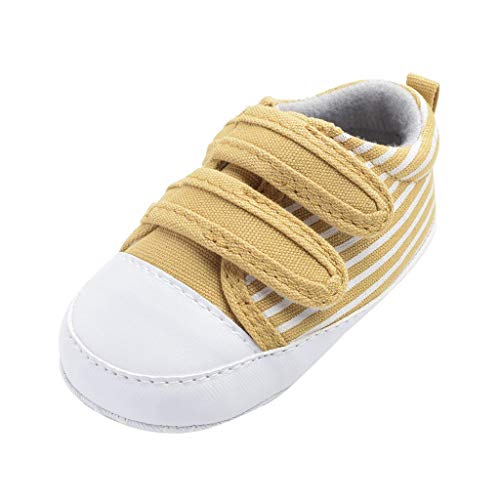 Zapatos Unisex Bebe niña,ZARLLE Bebé niña Antideslizante Zapatos de Fondo Suave bebé Raya Velcro Zapatos de niño bebé Zapatos de Lona Zapatillas Bebe Patucos Bebe
