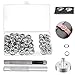 Ojetes Metalicos,Ojales Scrapbooking 100 Piezas 6mm Kit de Herramienta de Ojetes Ojal Acero Inoxidable Herramienta de Montaje de Arandela con Caja de Almacenamiento Ojetes para Toldos