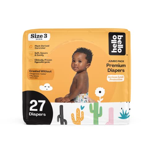 Image of Hello Bello Premium Baby Diapers Size 3 I 27 Count of Disposeable, Extra-Absorbent, Hypoallergenic, and Eco-Friendly Baby Diapers with Snug and Comfort Fit I Stuck on You
