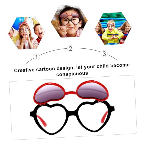 1Pair Heart Shaped Flip Up Sunglasses for Adorable Cartoon Glasses for Boys and Lightweight and Durable for Outdoor Activities and Festivals Ages Frame3