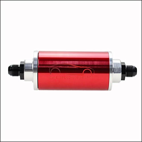 58MM AUTOMOTIVE FUEL FILTER SUIT CAR HIGH FLOW MAGNETIZED GASOLINE FILTER SET PETROL CLEANER UNIVERSAL AUTO RACING REFIT PARTS (BLUE)