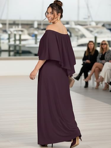 Image of KOH KOH Womens Strapless Off Shoulder Flattering Cocktail Maxi Dress Gown