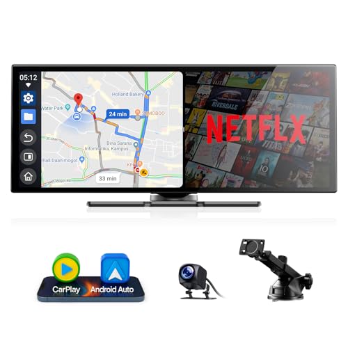 Volam Netflix Carplay Display mit YouTube/Tik Tok 10.25 Zoll Carplay Android Auto car Multimedia Player mit 1080P Rückfahrkamera 1920×720P Touch...