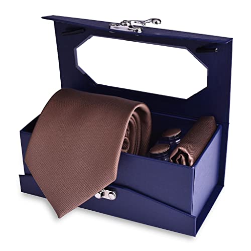 Set de corbata de seda sólida para hombre