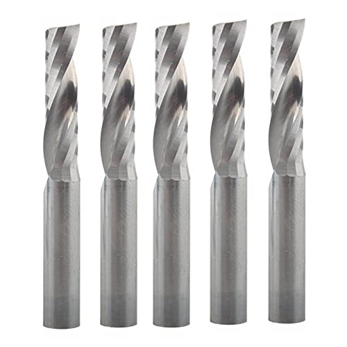 BERWENNY 5pcs 6mm/22mm Single-Flute Carbide CNC Router Bit Engraving Machine Milling Cutter Tools