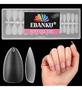 EBANKU 450 Stück Nagel Tips, Full Cover Soft Gel Tips Pre-Buff Fake Nail Tip No-File Nagelspitzen...