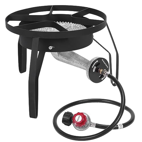 Kcelarec Single Burner Outdoor Stove Propane, High Heat Output Portable Stove for Home Brewing,Turkey Fry, Maple Syrup Prep