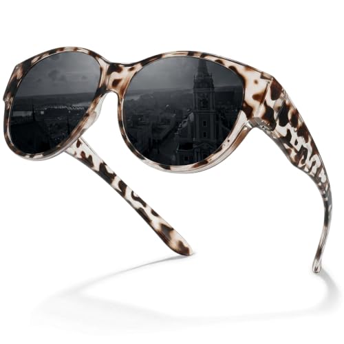 Image of Trysee Polarized Fit Over Sunglasses for Women, Trendy Oversized Wear Over Glasses Shades UV400 Protection TS5779