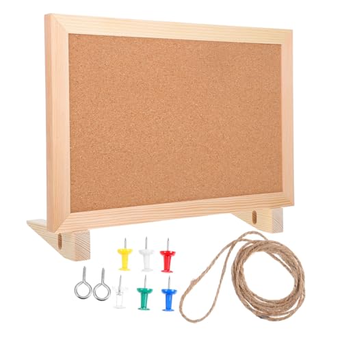 ERINGOGO Wooden Frame Bulletin Board Multi-use Cork Board for Desk Stand Wall Display