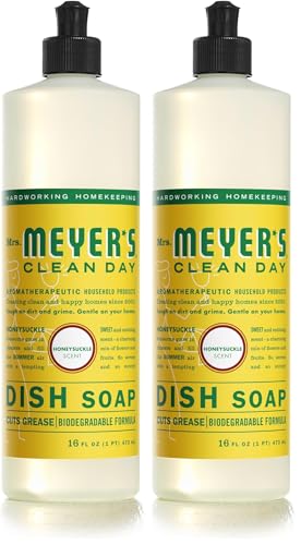 Image of Mrs. MEYER'S CLEAN DAY Liquid Dish Soap, Honeysuckle, 16 fl. oz (Pack of 2)
