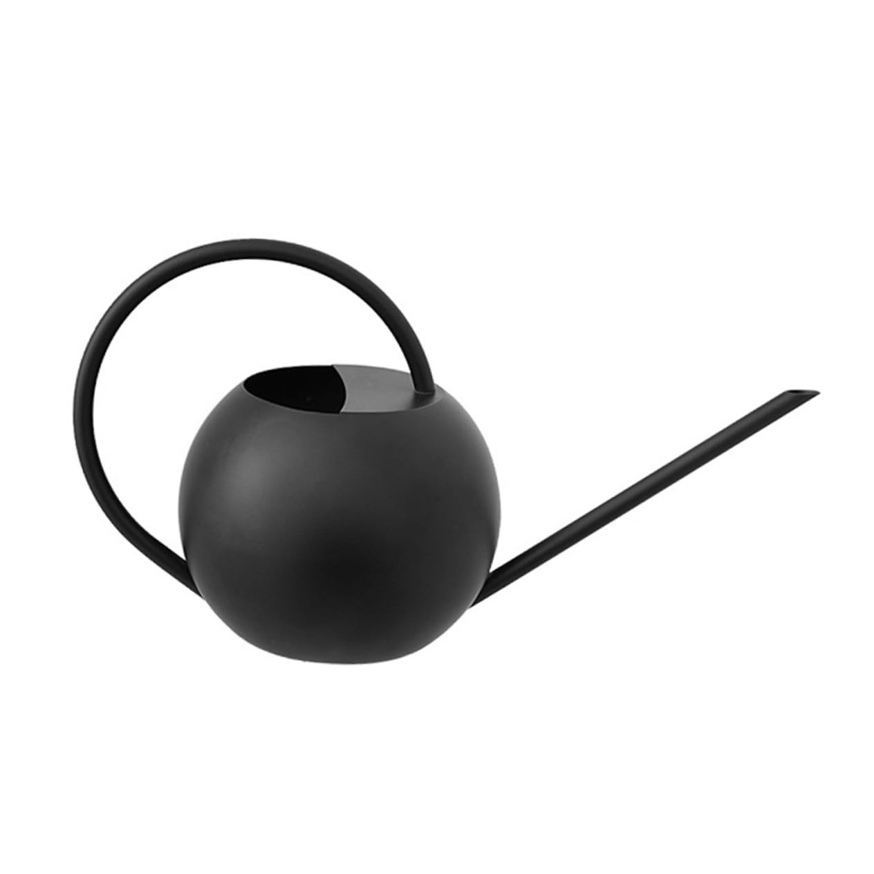 Edelstahl Gießkanne 1000 Ml mit Langem Ausguss Matte Schwarze Gartengießkanne Präzises Spritzfreies Gießen Großer Einfüllöffnung für Garten und Zimmerpflanzen