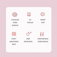 Vista 6 de Cuerda de saltar de entrenamiento con contador, cuerda de saltar ajustable de 9.85 pies con contador de calorías, cuerda de salto de ejercicio