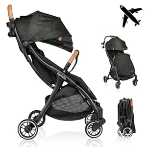 LIONELO Julie One Buggy Kinderwagen bis 22 kg, verstellbare Rückenlehne und Fußstütze, Moskitonetz, Beinwärmer, Getränkehalter und Transporttasche, zusammenklappbar TROPICAL GREEN