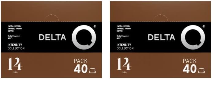Delta Q - Cápsulas de Café Molido EpiQ - Espresso Intenso con Notas de Nueces Tostadas - Intensidad 14 - Molido Natural - 40 Cápsulas (Paquete de 2)