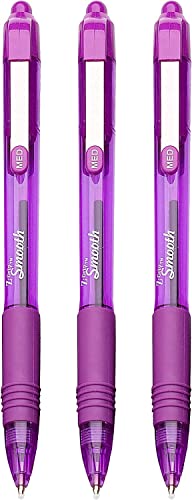 Zebra Z-Grip Smooth - Retractable Ballpoint Pen - 3 Pack - Purple