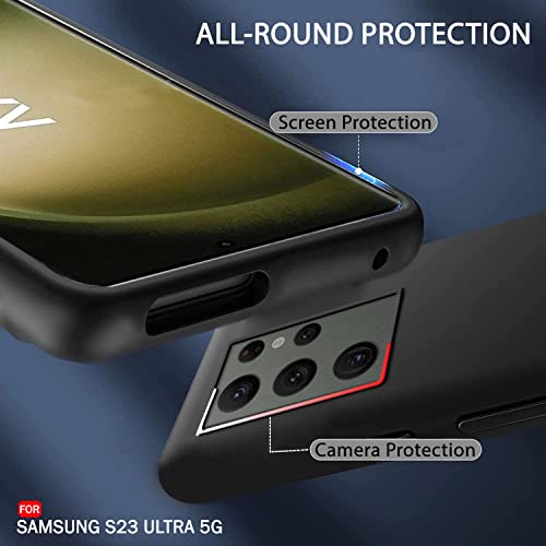 Image of TheGiftKart Sleek Back Cover Case | Slim Fit Protective Design | Ultra Matte Finish| Soft Silicon Back Cover for Samsung S23 Ultra 5G (TPU | Black)