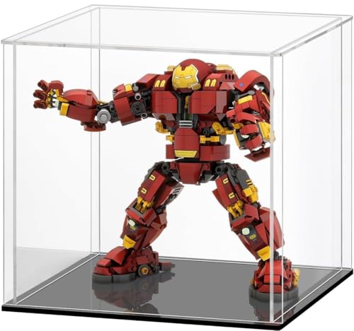 Image of Bozsky Acrylic Display for Organizing Collectibles Clear Box Display Action Figures Home Storage Mini Toys Gifts for Lover, Dust-Free, Clear Display Box (Black+Clear, 15X15X15Cm: 6X6X6 inch)