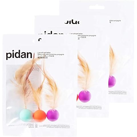 pidan Cat Toys for Indoor Cats Toys Feather Cat Balls Pet Toys for Cats Silica Gel Ball (9PCS) Cover