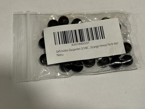 Perlin Frosted Glass Beads Ball Black Beads 10 mm Matt Strange Iced Pearl R60 - Image 4