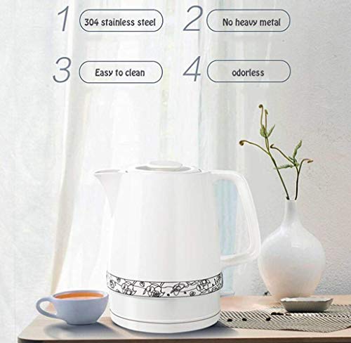 gerenic Elektrischer keramischer kabelloser weißer Wasserkocher Teekanne-Retro 1,7 l Kanne,1850w kocht Wasser schnell… – Bild 3