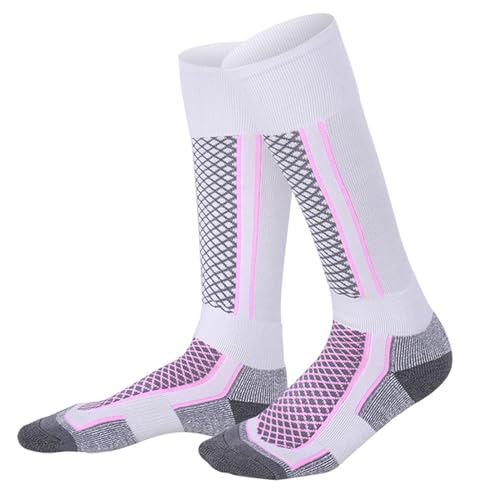 YFAFA Calcetines de esquí para mujer y hombre con cojín completo, calcetines cálidos de lana para invierno, para esquí, snowboard