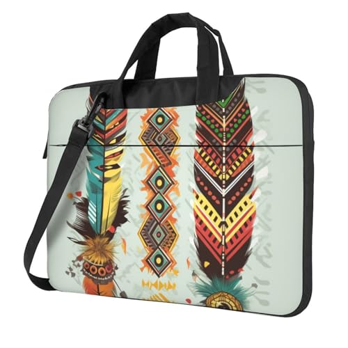 Sacoche ordinateur imprimé plumes de l'université au bureau le sac à bandoulière bohème
