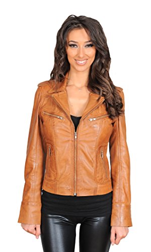 Veste motard en cuir blanc Piper aux finitions haut de gamme