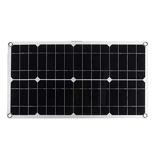 Yzibei Solar Panel 50W 18V Dual USB Solar Panel Battery Solar Cell Module Car Boat Outdoor Cycling Climbing Hiking Charger (Color : Black, Size : 50W)