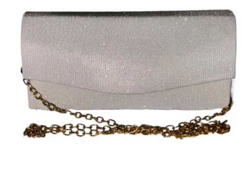 Bolsa Clutch feminina de festa (Branco brilhante)