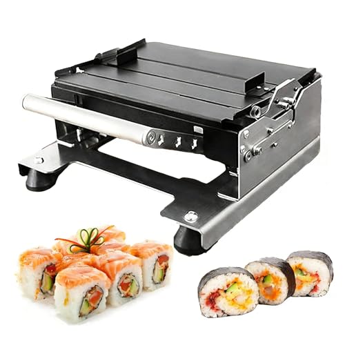 Rodillo manual de sushi, kit de fabricación de sushi de acero inoxidable, para hacer sushi para cocinas y cafeterías