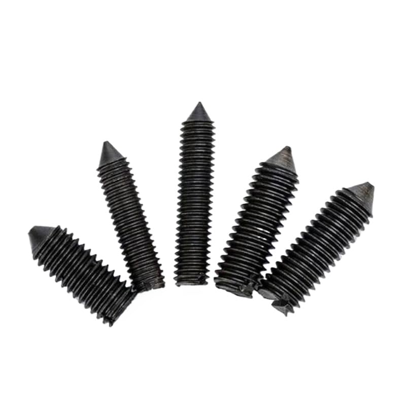 Tornillos de fijación ranurados de acero inoxidable SS304 negro con punta cónica M1,6 M2 M3 M4 M5 M6 (200,M5 x 0,8 x 6 mm)