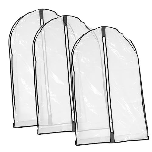 GLEAVI 3pcs Clothing Storage Bag Sealed Hanging Garment Bags for Storage Dustproof Cover