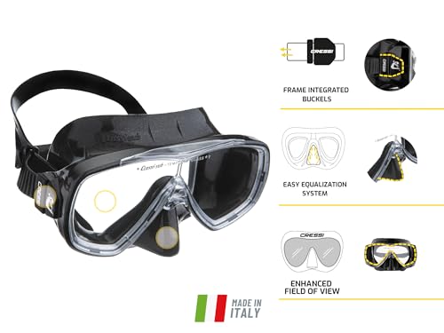 Cressi Onda Mask - Onda Schnorchelmaske, Schwarz/Schwarz,, Einheitsgröße, Erwachsene Unisex