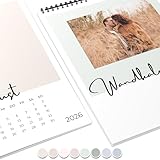 Fotokalender 2026 zum selbstgestalten (Bastelkalender 2026 im A4 Format) - DIY Kalender zum selber gestalten von Januar bis Dezember mit Ferienübersicht - Ideal als Geschenk - Pastell Schrift