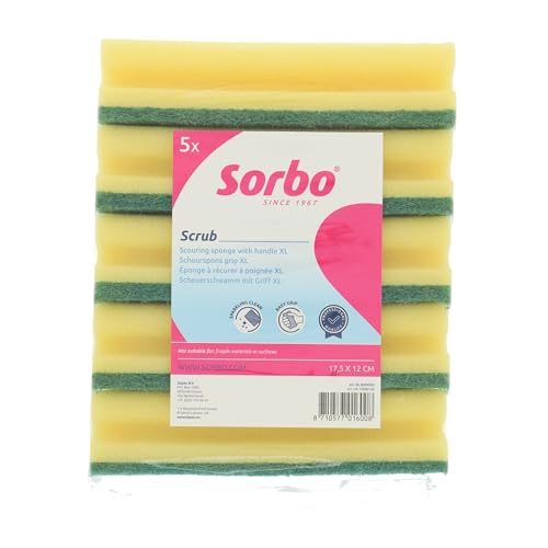 Sorbo Éponges Métalliques – Lot de 4 – Grattoirs Ultra Résistants & Durables – Pour Grilles, Four, Graisses Incrustées, Casseroles & Poêles – Nettoyage Intensif – Ne Convient Pas aux Surfaces Fragiles