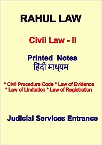 Civil Law-2 Hindi Medium Notes For Judicial Services Entrance By Rahul Law