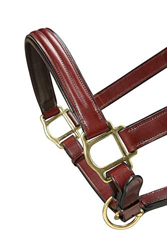 Grewal Equestrian Triple Stitched Leather Halters (Cherry, Oversize)