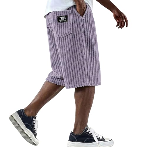 Short en velours côtelé baggy pour homme adepte du confort rétro