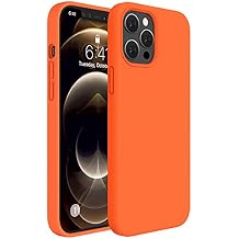 Miracase Compatible with iPhone 12 Pro Max Case, [Soft Anti-Scratch Microfiber Lining], Liquid Silicone Case Gel Rubber Shockproof Drop Protection Phone Case for 12 Pro Max, Orange