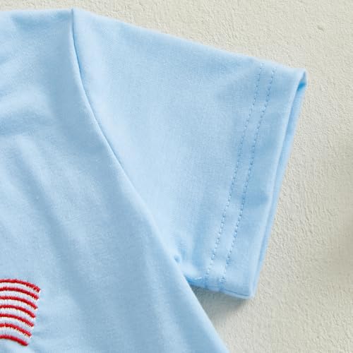 Image of 4th Of July Toddler Boy Outfit Popsicle American Flag T-Shirt and Gingham Plaid Shorts Set Independence Day Clothes