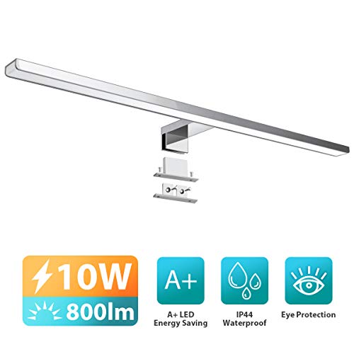KINGSO LED Spiegellampe 60cm IP44 10W Neutralweiß Spiegelleuchte Badezimmer 800lm 230V 4000K led Spiegelleuchte für Möbel Spiegel Bad