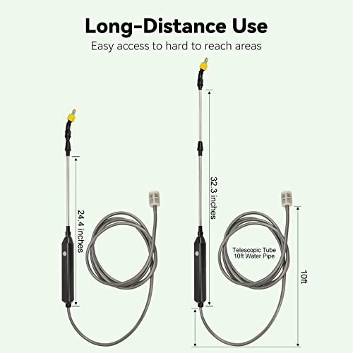 Toovem Electric Garden Sprayer, Portable Battery Powered Watering Wand, Rechargeable Plant Spray Mister With Telescopic Wand, 2 Adjustable Nozzles And 10Ft Water Hose For Yard Lawn Weeds Plants #TOP3